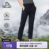 伯希和（Pelliot）抓绒裤男女秋防风保暖休闲长裤摇粒绒直筒户外运动卫裤 女曜石黑 L