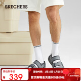斯凯奇（Skechers）夏季透气男鞋舒适百搭户外休闲魔术贴凉鞋沙滩鞋237586 炭灰色/CHAR 41