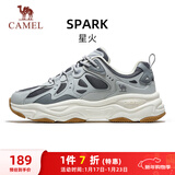 骆驼（CAMEL）男鞋厚底增高缓震老爹休闲运动鞋子 K15CX4L4018 荞麦灰 42