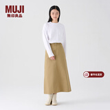 MUJI女式 棉斜纹 A字裙 半身裙 纯棉全棉 女冬款裙子 BE08CC3A 米色 L (165/70A)