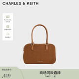 CHARLES&KEITH纯色手提波士顿包斜挎包女士生日礼物新年礼物送女友CK2-30271398 Sienna Brown赭石棕CK2-30271398-2 M