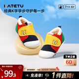 卡特兔宝宝学步鞋春季童鞋儿童鞋软底婴儿鞋男童女童室内机能鞋 黄红蓝-春秋网眼 25 内长15.5cm 脚长14.3-14.9