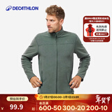 迪卡侬（DECATHLON）摇粒绒外套抓绒衣男保暖户外运动加厚秋绒衣冲锋衣内胆 男款-全拉链-墨绿色 XL