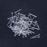 尚戈（SHANGGE）实用耳棒约100根耳钉不易过敏塑料火柴头耳针礼物女防堵耳钉 圆头透明100根(10小包)