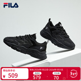 斐乐女鞋老爹鞋火星鞋潮流复古轻便厚底运动鞋女 黑-BK 38