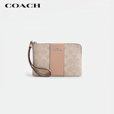 蔻驰（COACH）【品牌直供】女士手拿包手腕包拉链款小号奶茶色CW854礼物送女友
