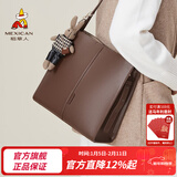 稻草人（MEXICAN）包包女包2026新款时尚百搭单肩包上班通勤斜挎包包新年礼物送女友 咖啡色