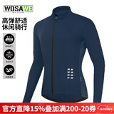 沃萨维（WOSAWE）春秋季公路车薄款长袖自行车骑行服高弹透气速干山地车短袖上衣男 初适-宝蓝色长袖 吸湿排汗 L (适合70-80KG）