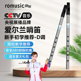 romusic哨笛爱尔兰D调六孔竖笛初学者入门口笛成人学生专业演奏乐器银色
