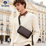 Navigare意大利小帆船单肩包男士斜挎包牛皮邮差包通勤旅行胸包情人节礼物