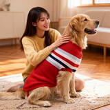 憨憨宠 狗狗衣服 狗衣服宠物衣服秋冬装卫衣中大型犬毛衣金毛大狗衣服 红色 28号适合65-80斤狗狗