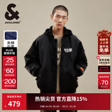 杰克·琼斯（JACK&JONES）25年秋冬男装棉衣飞行夹克男保暖宽松潮流连帽短款棉服外套男士 黑色E40 2XL 190