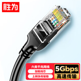 胜为 六类网线 千兆高速宽带线CAT6工程监控电脑路由器网络连接家用成品跳线 8芯双绞黑色5米 LC-1205G