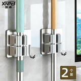 馨沛拖把挂钩304不锈钢免打孔免钉拖把夹挂架浴室卫生间置物架收纳架