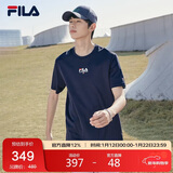 FILA斐乐官方短袖T恤男2025年夏季时尚纯棉圆领透气男士运动t恤针织衫