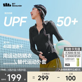 蕉下（beneunder）运动防晒衣女超轻薄DS836吸汗防晒服防紫外线显瘦户外漫暮黑L