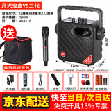万利达（Malata）y5y6y8月光宝盒广场舞音响户外k歌大功率便携式手提蓝牙音箱家用声卡唱歌跳舞乐器演出震撼重低音 M+9110(Y5三代)双U段话筒送U盘+音响包