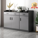 亿家木轻奢餐边柜碗柜客厅靠墙收纳柜多功能储物柜现代简约茶水柜酒柜 【品质升级】三门三抽120CM 自行组装