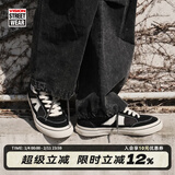VISION STREET WEAR官方 STICK复古经典低帮翻毛皮帆布鞋运动休闲板鞋男女多色 经典黑 42