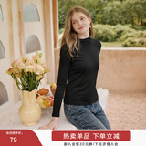 香影内搭打底衫女长袖2025冬季新款时尚套头绿色半高领针织衫上衣 黑色 M 160/84A/95-110斤