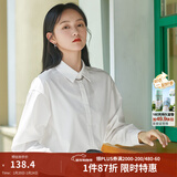 茵曼（INMAN）2026年春夏新款长袖薄荷曼波衬衫女宽松通勤显瘦职业气质上衣 珍珠白-18314484 M