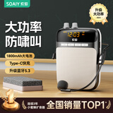 索爱（soaiy）S318PRO小蜜蜂扩音器教师专用防啸叫10W大功率U盘TF卡麦克风喇叭导游蓝牙音箱音响便携式 睿智黑