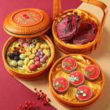 御茶膳房 年货礼盒过年送礼春节高档礼品糕点心坚果熟食新年零食礼篮2190g