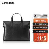新秀丽（Samsonite）男士手提包13英寸电脑包休闲通勤文件袋牛皮革公文包TK9*09001