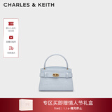 CHARLES&KEITH鳄鱼纹凯莉包手提斜挎婚包包女包生日礼物新年礼物CK2-50270880-1 Sea Salt Blue海盐蓝（新色） S