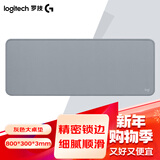 罗技（G） 游戏锁边鼠标垫 细面加大加厚鼠标垫 家用办公超大桌垫 办公游戏鼠标垫 罗技桌垫灰色（800*300*3mm）