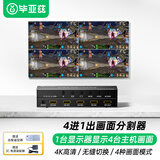毕亚兹 HDMI分割器四进一出 4K高清4进1出分配器支持dnf游戏搬砖电脑分屏器监控同步拼接器画面合成器