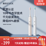 扉乐FiliX-电动牙刷成人牙刷Major软毛声波震动旗舰新品男女情侣款 PRO旗舰粉15档（呵护*4+万毛*2）