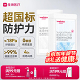 维德（WELLDAY）一次性医用外科口罩200只三层防雾霾灭菌级挂耳式白+蓝10只/袋*20
