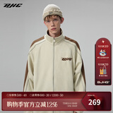 BJHG不计后果秋环保麂皮绒夹克男潮牌反光条撞色拼接休闲宽松运动外套 卡其色（尺码偏大，建议拍小一码） L
