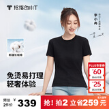 拇指白小T三代水云棉短袖纯棉T恤男白小丅百搭免烫打底衣服 黑色女款 XL