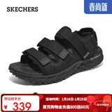 斯凯奇（Skechers）夏季透气男鞋舒适百搭户外休闲魔术贴凉鞋沙滩鞋237586 全黑色/BBK 39.5