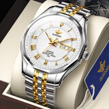 劳力士2026新款瑞士原装手表男士全自动机械表防水夜光高档男表 R3207间金白盘+进口机芯