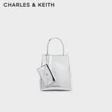 CHARLES&KEITH褶皱磁吸手提单肩斜挎托特包包女包生日礼物送女友CK2-30782347