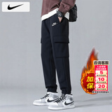 耐克（NIKE）裤子男款 2026春季新款运动男裤直筒卫裤梭织速干长裤男士休闲裤 束脚加绒/晒图退5 L 【175】体重130~150斤左右