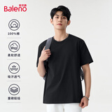 班尼路（Baleno）短袖男夏季重磅纯棉t恤学生简约休闲百搭纯色五分袖男士半袖上衣
