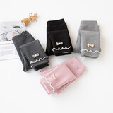 贝瑞加（Babyprints）女童打底裤秋冬宝宝加绒棉裤女孩加厚长裤保暖羊羔毛裤子 黑120