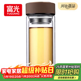 富光 男女士双层玻璃杯 高硼硅玻璃304茶隔水杯子 带茶隔泡茶杯500ml