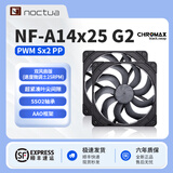 noctua NF-A14x25 G2 PWM Sx2-PP LS-PWM 二代A14 猫扇 14025 14CM LCP机箱散热风扇 智能温控 黑化A14 猫头鹰 A14x25 G2 Sx2-PP黑
