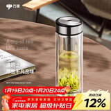 万象（WANXIANG）双层玻璃杯V49RL商务办公便携装钛黑亮便携车载大容量居家泡茶杯