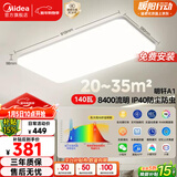 美的（Midea）客厅灯大灯全光谱护眼led吸顶灯现代简约140瓦客厅智控A1包安装