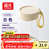 富光清然玻璃杯 高硼硅玻璃水杯子 女生便携牛奶咖啡刻度茶杯330ml