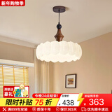 蒂凡尼亚复古风法式卧室布艺吊灯花纹中古餐厅吧台南洋实木浪漫房间主灯具 AY9899-51CM羽毛三色LED