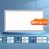 志高厨房灯集成吊顶厨卫灯具300x300x600x600扣板灯卫生间吸顶平板灯 铝边 24W/300*600mm/银色/白光/适用面积（10-15㎡）