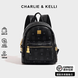 CHARLIE&KELLI CK品牌包包女款书包双肩包女士2026年妈咪背包大容量实用电脑包 黑色大号【代写贺卡 品牌礼袋】