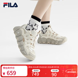 斐乐 斐乐可颂鞋复古运动鞋女冬休闲鞋老爹鞋 豆腐白/燕麦色-TO 35.5 (220mm)